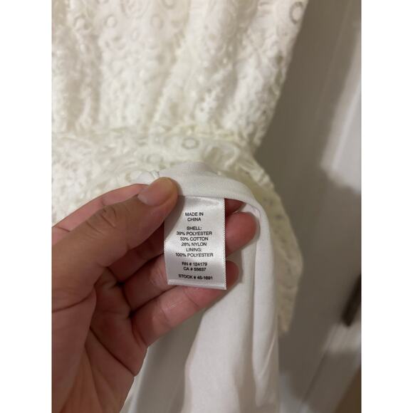 Johnston & Murphy white lace mini shirt style dress sz 8 - Picture 6 of 10